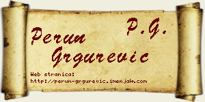 Perun Grgurević vizit kartica